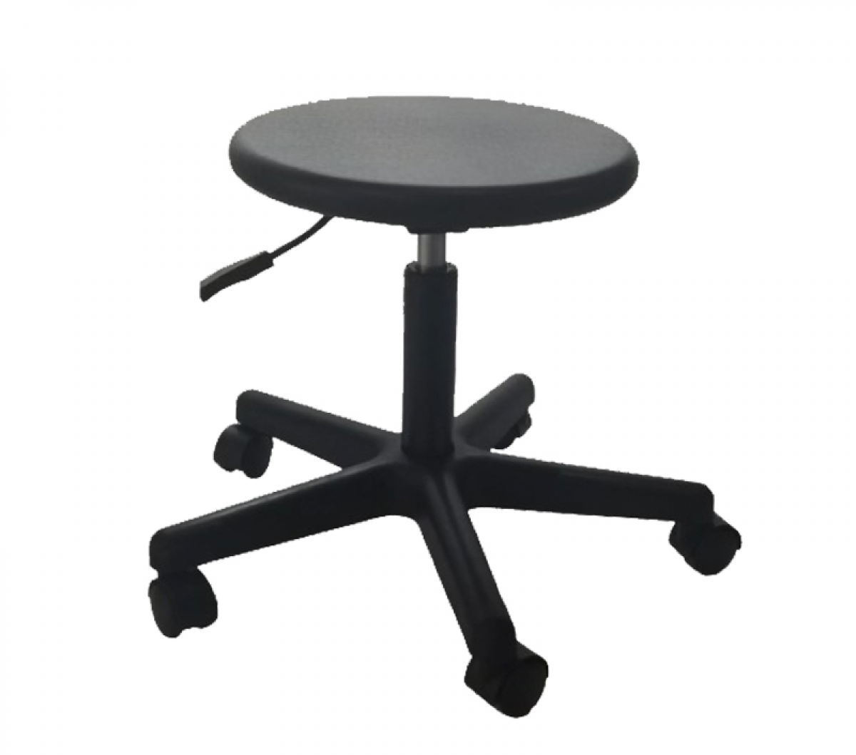 Lab Stool with PU seat of 35mm and castor wheels