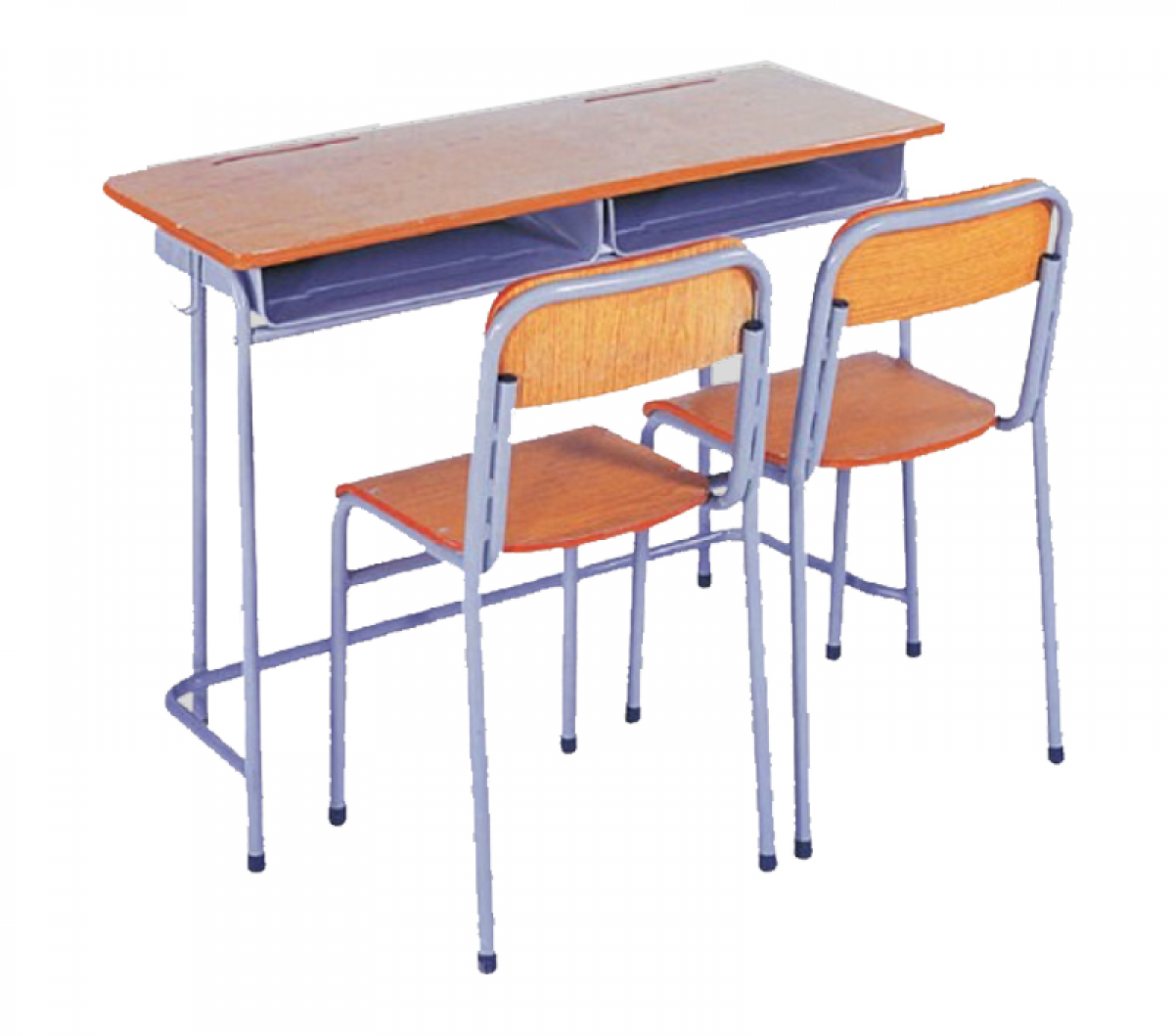 Double seater desk and chair with metal frame MDF for top seat and Back