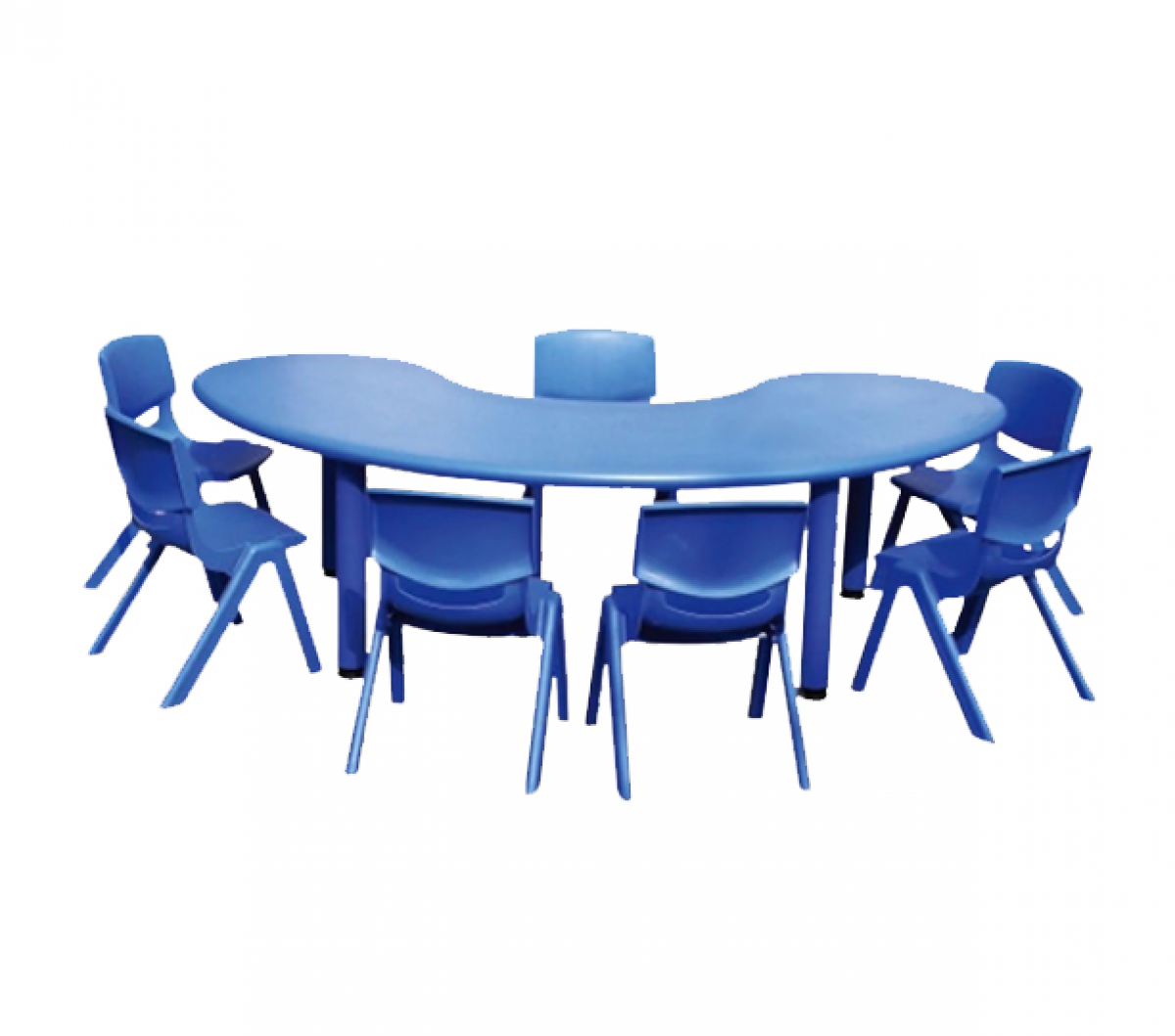 Plastic Front Half Round Table 6 Seater (Without Chair)