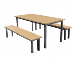 Cafeteria Table and bench with metal frame